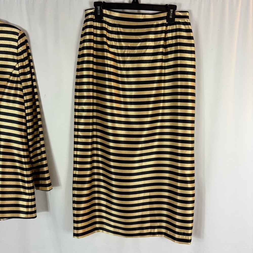 Vintage set Night studio New York size:12 color: gold, black striped print - Picture 12 of 17